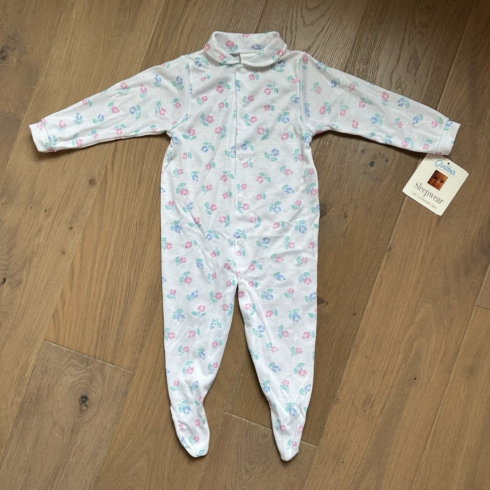 Baby Clothes Vintage CARTER'S Sleepwear 9-12 Month Footed Sleeper Snaps NEW